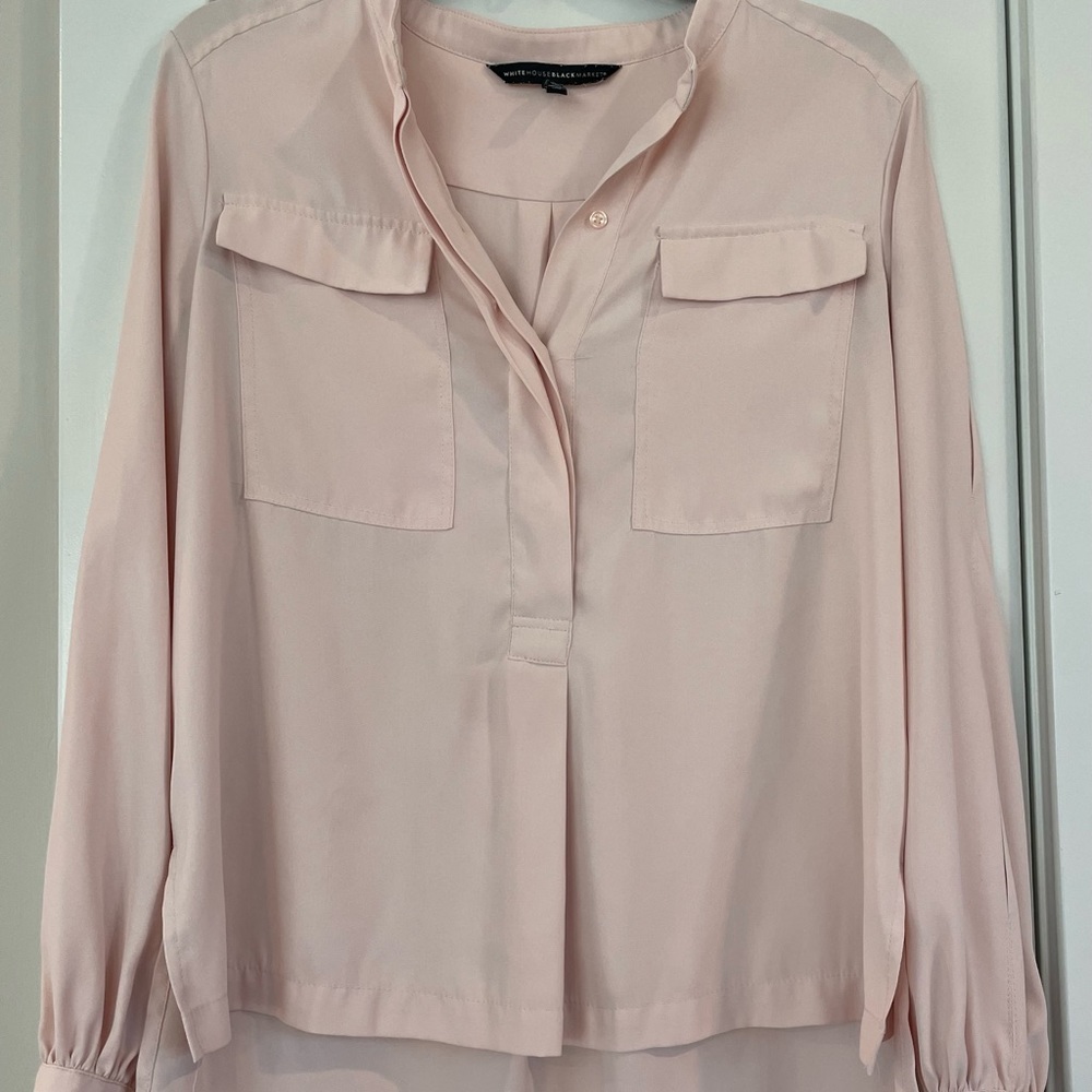 Womens light pink:blush White House Black Market blouse.